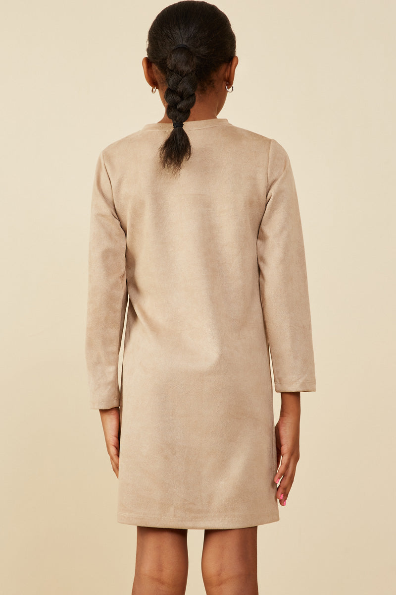 Suede Side Tie Dress
