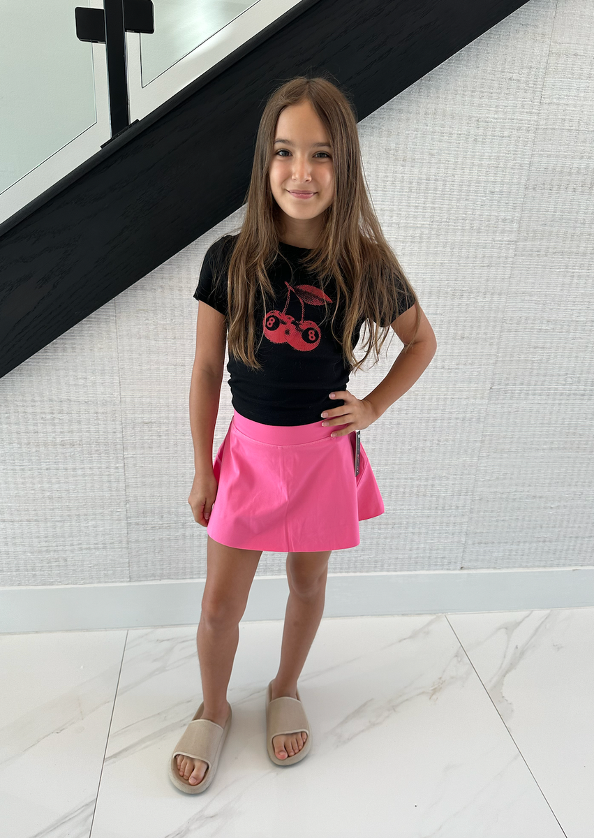 Pink High Waisted Athletic Skort
