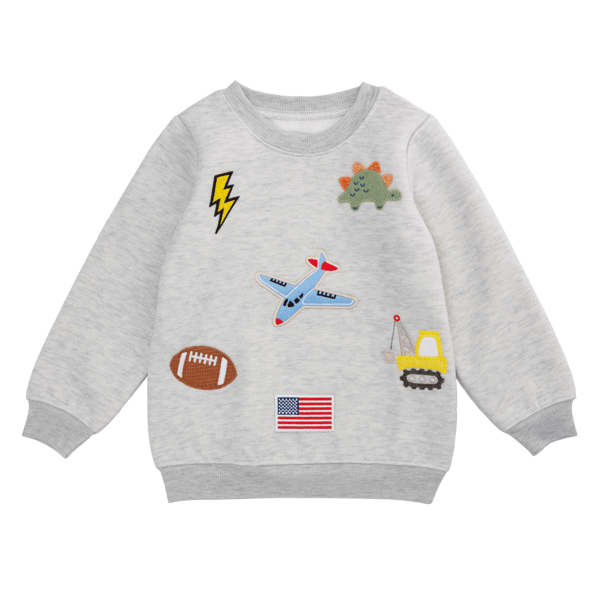 Patched Grey Sweatshirt