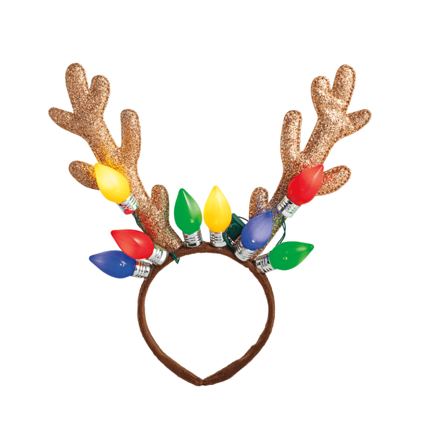 Gold Reindeer Light Up Headband
