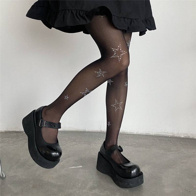 Rhinestone Star Stockings