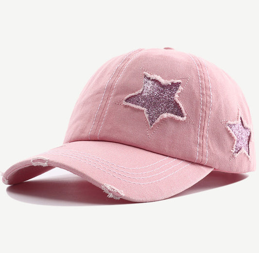 Glitter Star Baseball Hats- Assorted