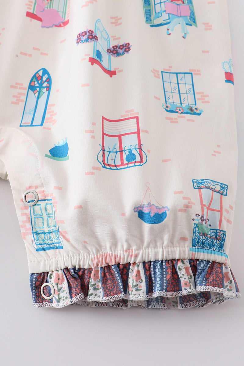 Platinum Balcony Print Romper