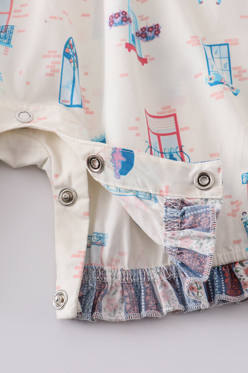 Platinum Balcony Print Romper