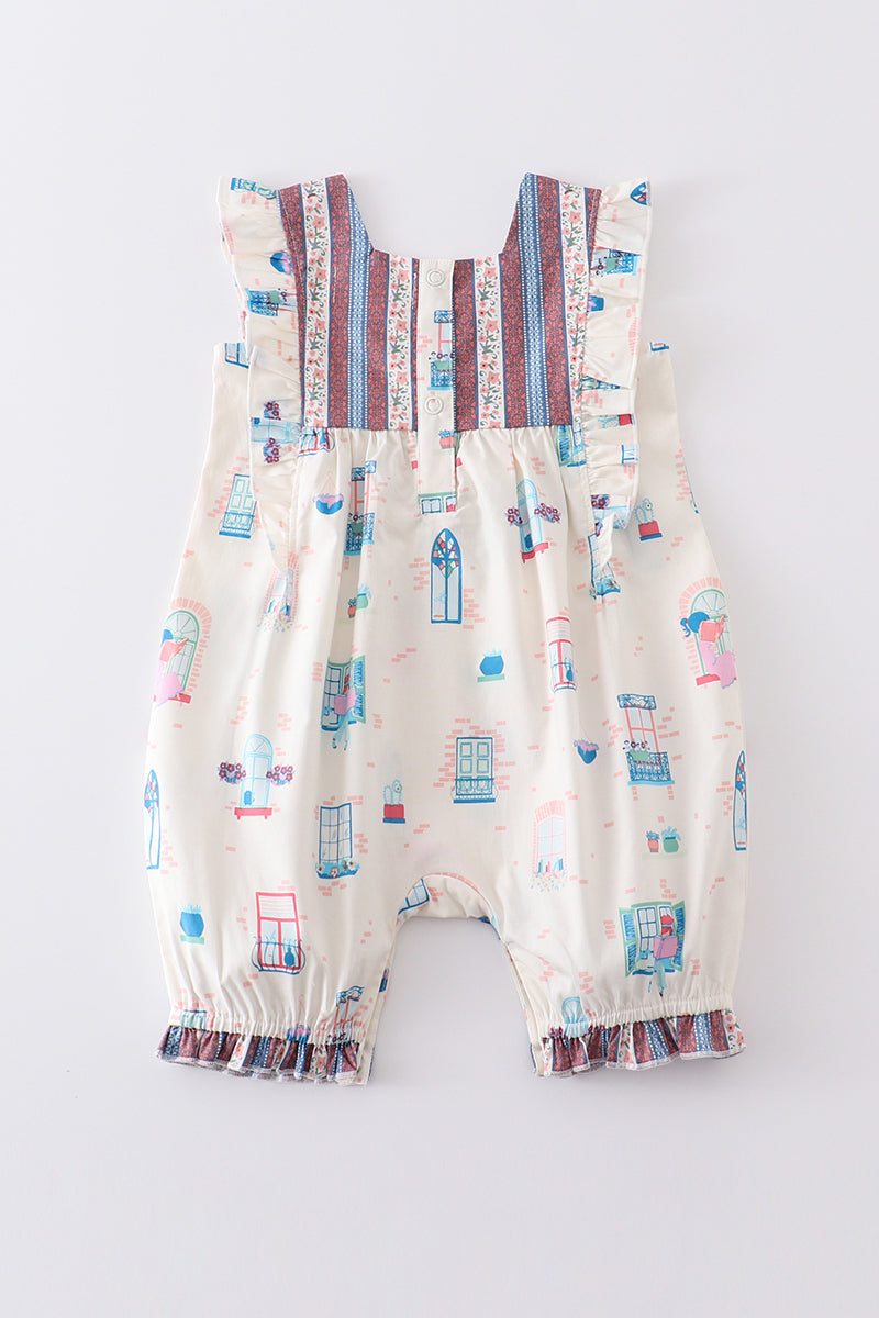Platinum Balcony Print Romper