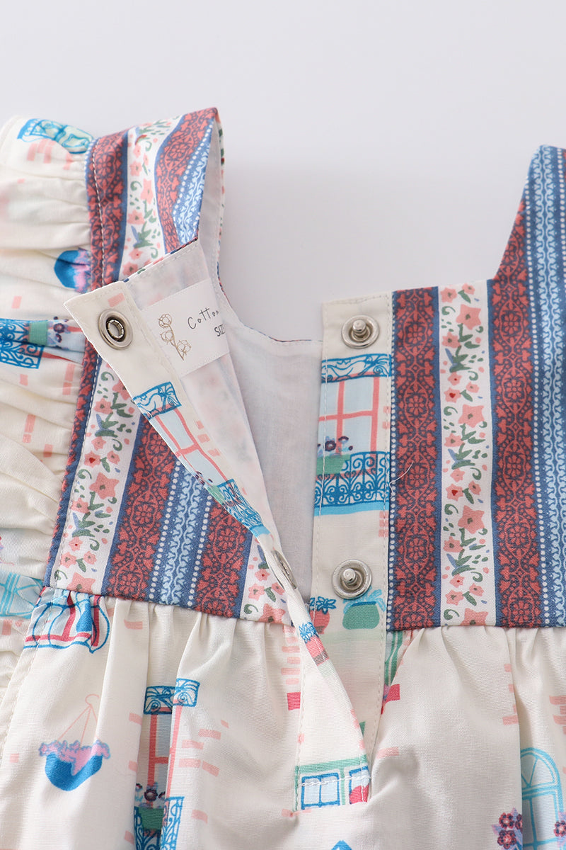 Platinum Balcony Print Romper