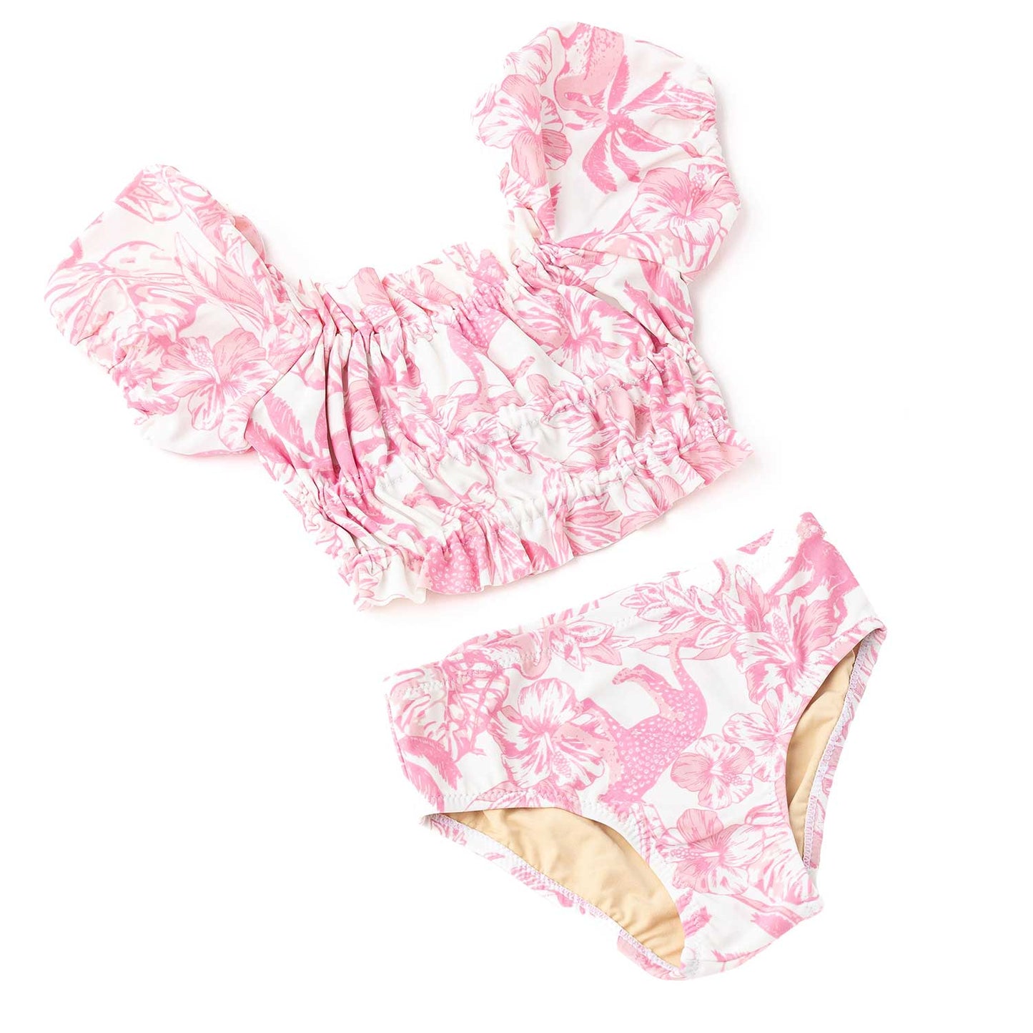 Puff Sleeve Pink Paradise Swimsuit