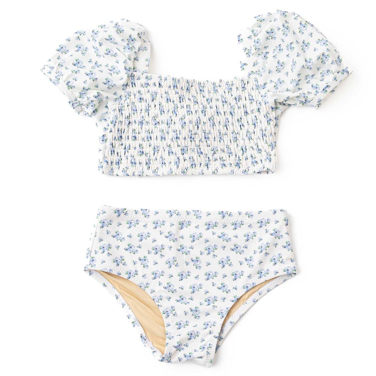 Puff Sleeve Cottage Floral Swimsuit