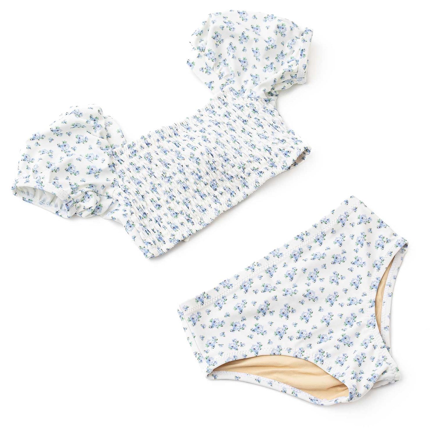 Puff Sleeve Cottage Floral Swimsuit