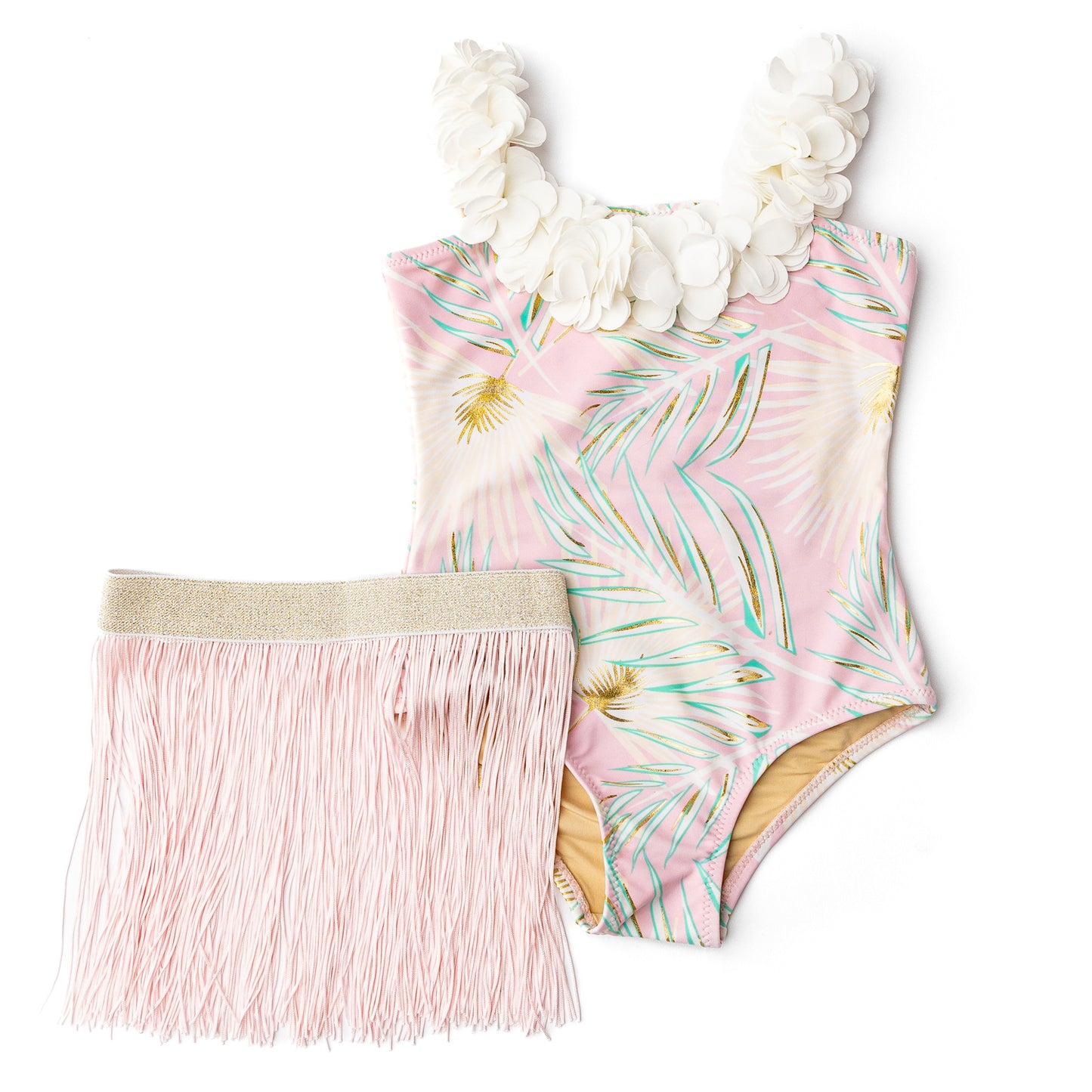 Metallic Hula One Piece & Skirt Swimsuit