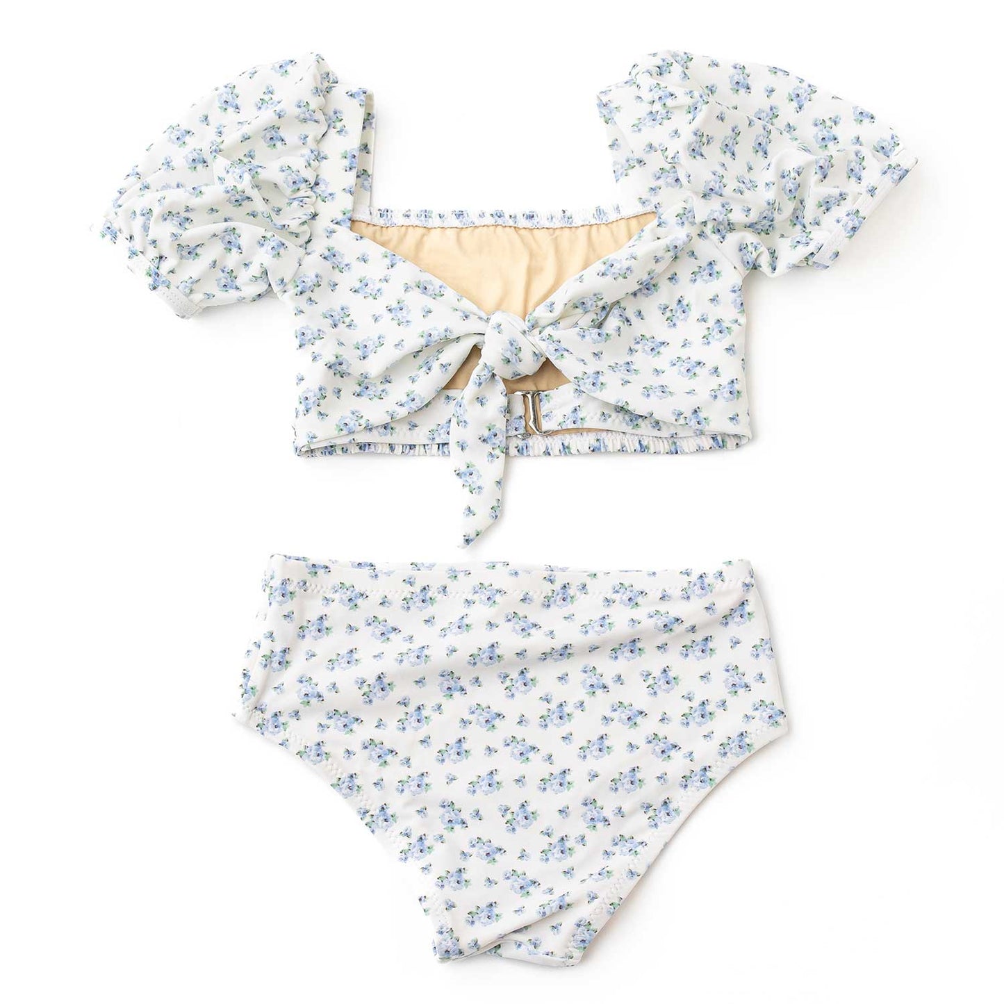 Puff Sleeve Cottage Floral Swimsuit