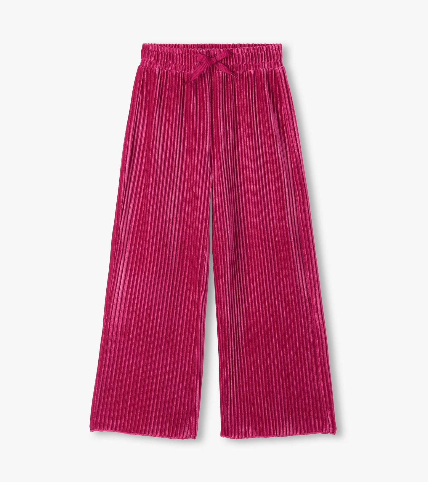 Pink Pleated Velour Relaxed Pants