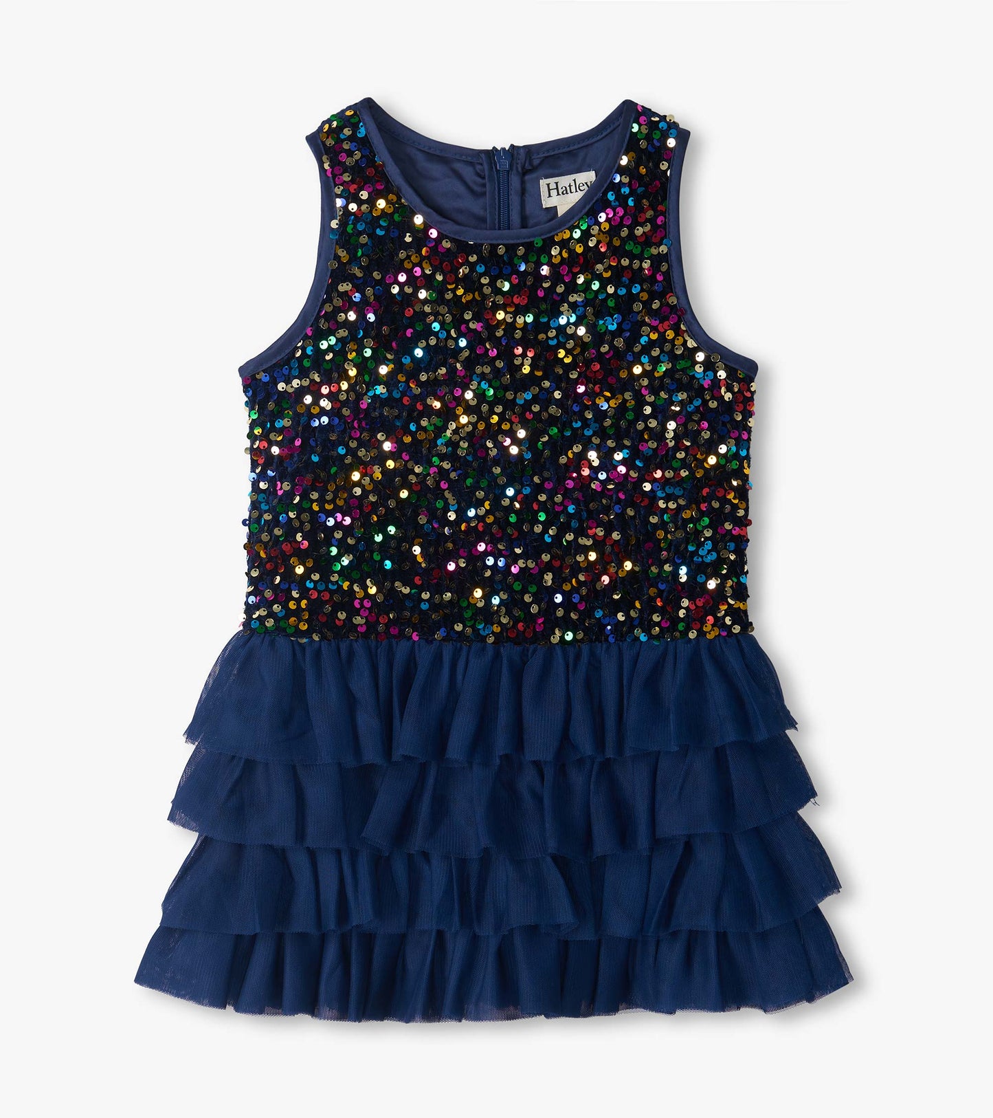 Rainbow Sequin Tulle Puff Dress