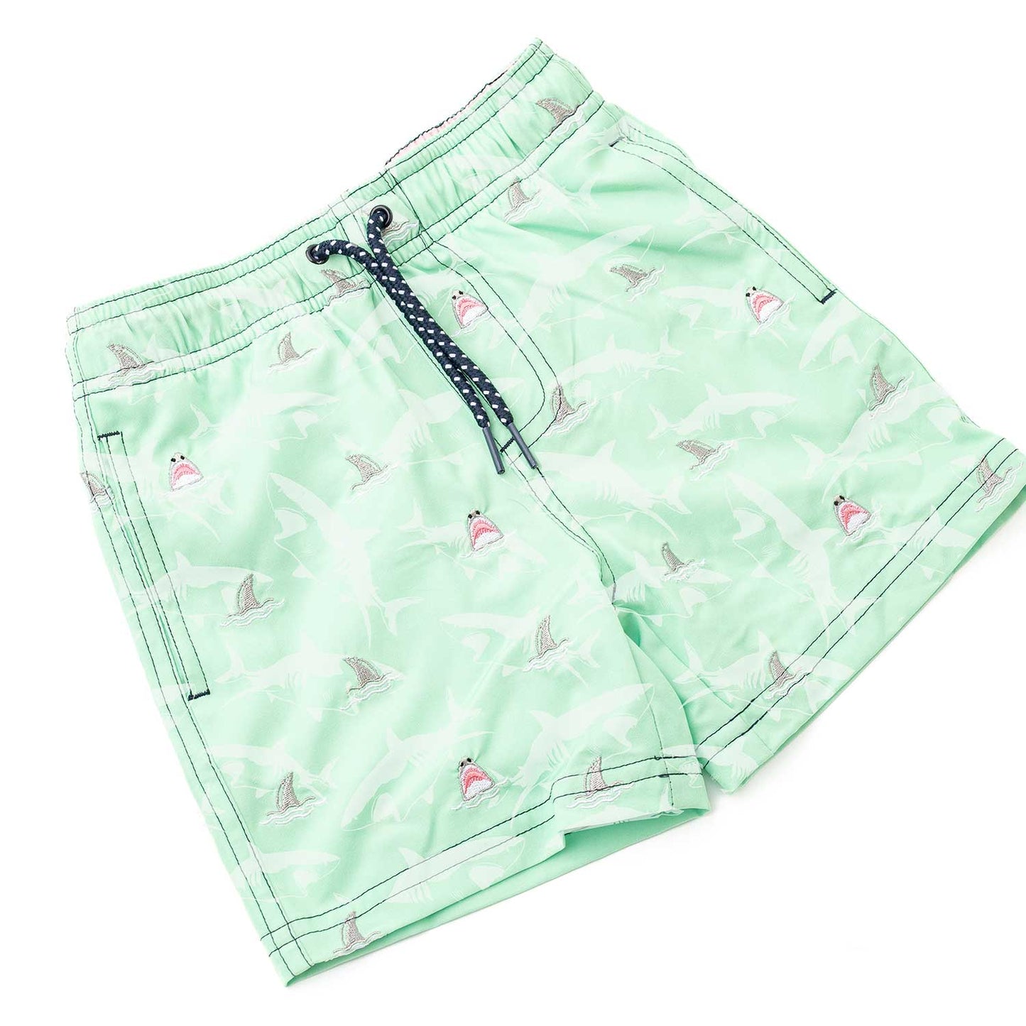 Shark Embroidered H2O Mint Trunks