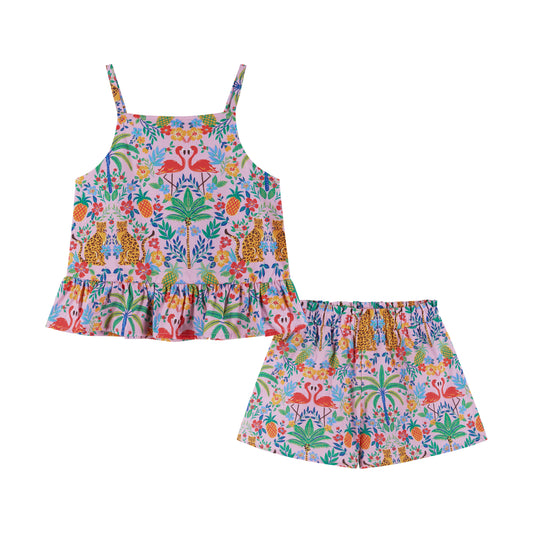 Pink Cheetah Short Set