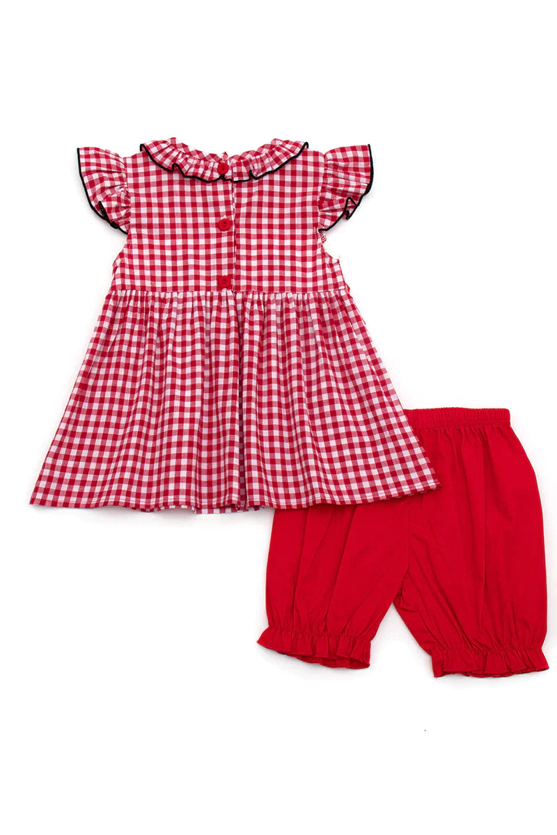 Minnie Mouse Smocked Red Gingham Shorts Set