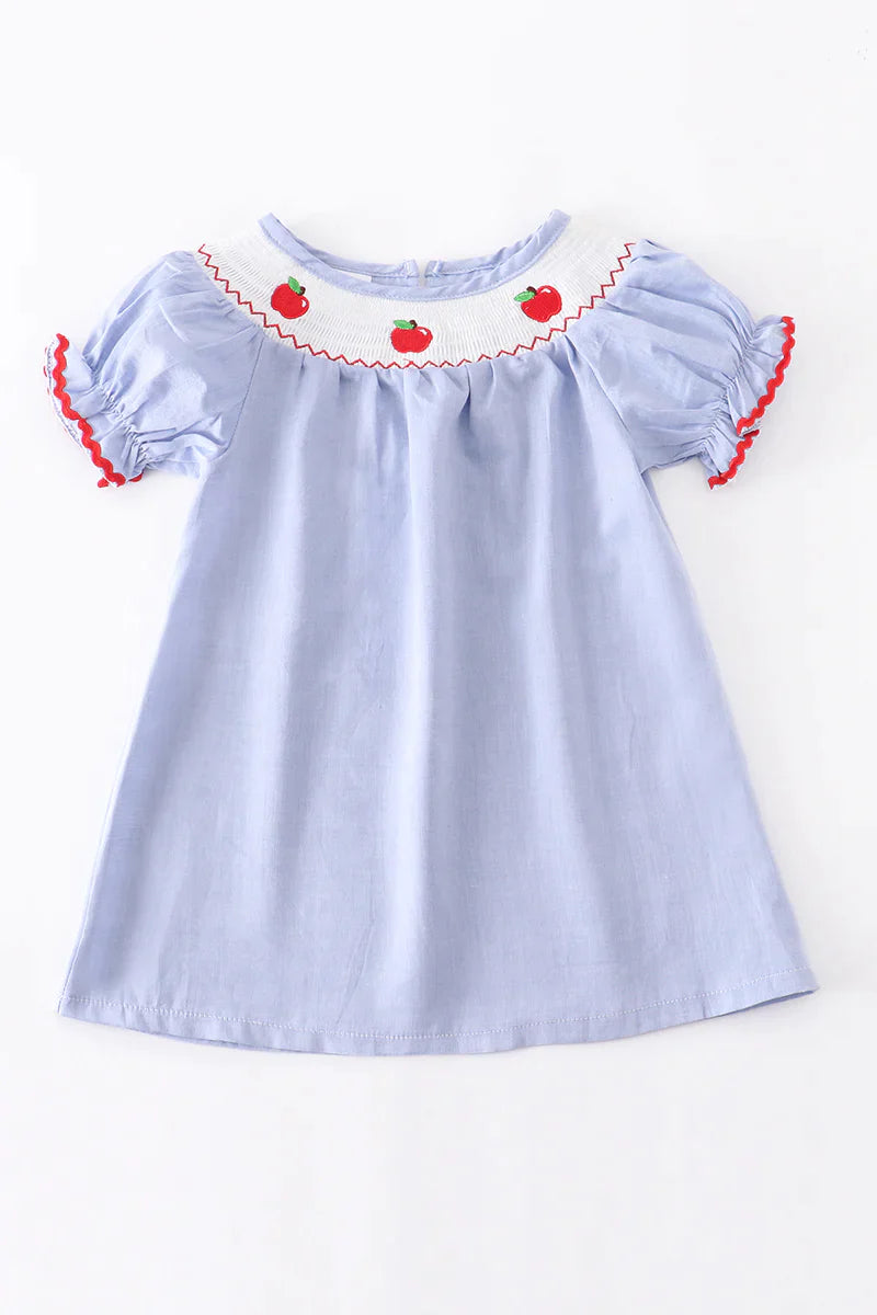 Back to School Smocked Apple Dress