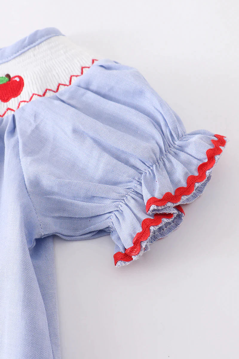 Back to School Smocked Apple Dress