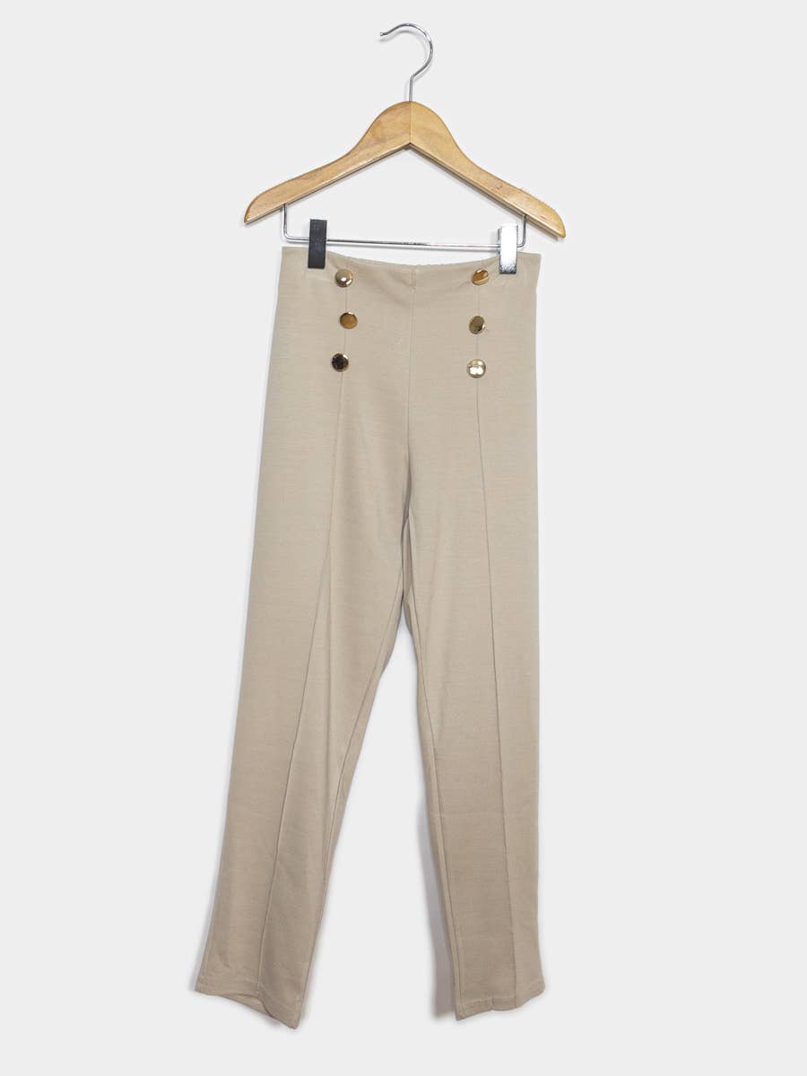 Beige High Waisted Pants