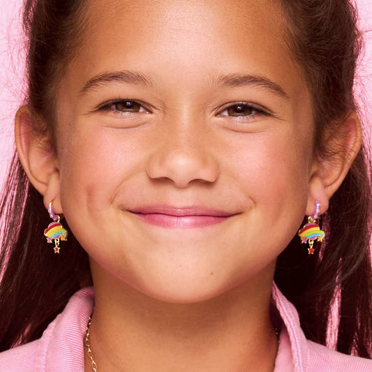 Rainbow Cloud Huggie Earrings