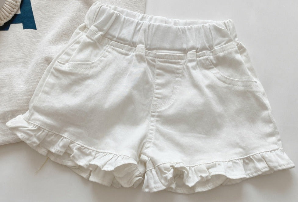 White Ruffle Shorts – Cotton Candy Kidz